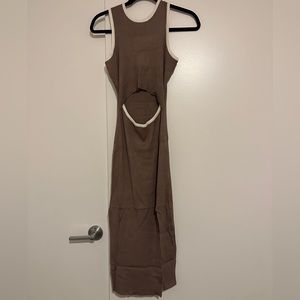 Midi Sweater Dress with slit and cut out, size L, never worn, soft and stretchy